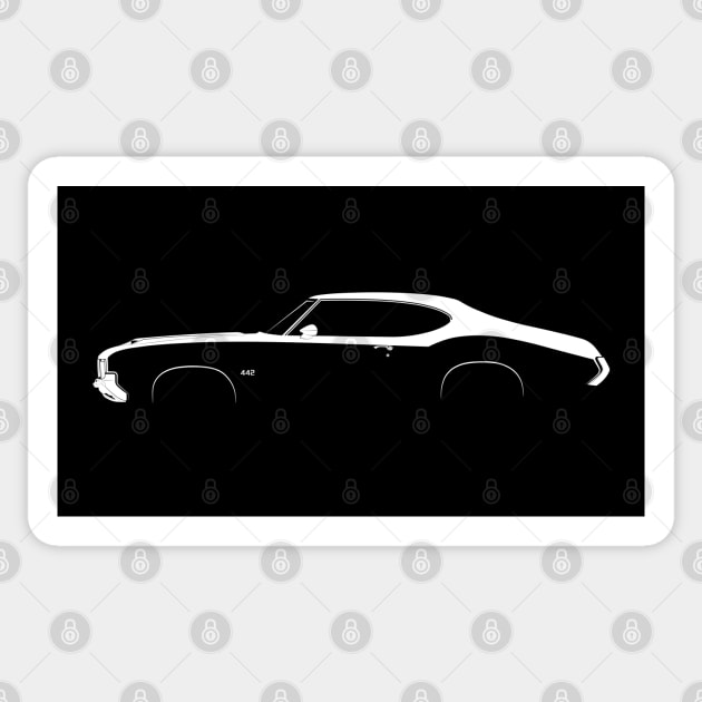 Oldsmobile 442 W-30 Silhouette Sticker by Car-Silhouettes